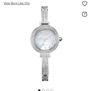 Citizen Women's Silver and White Crystal Watch